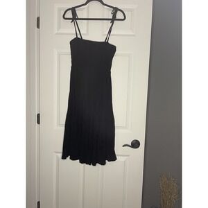 Hello Mia Smocked Sleeveless Mini Dress Black Xl Ribbed Nwt
